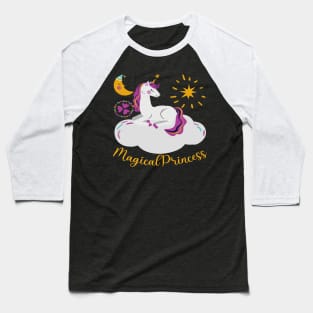 Cute Unicorn Gift For Girls - Magical Princess Baseball T-Shirt